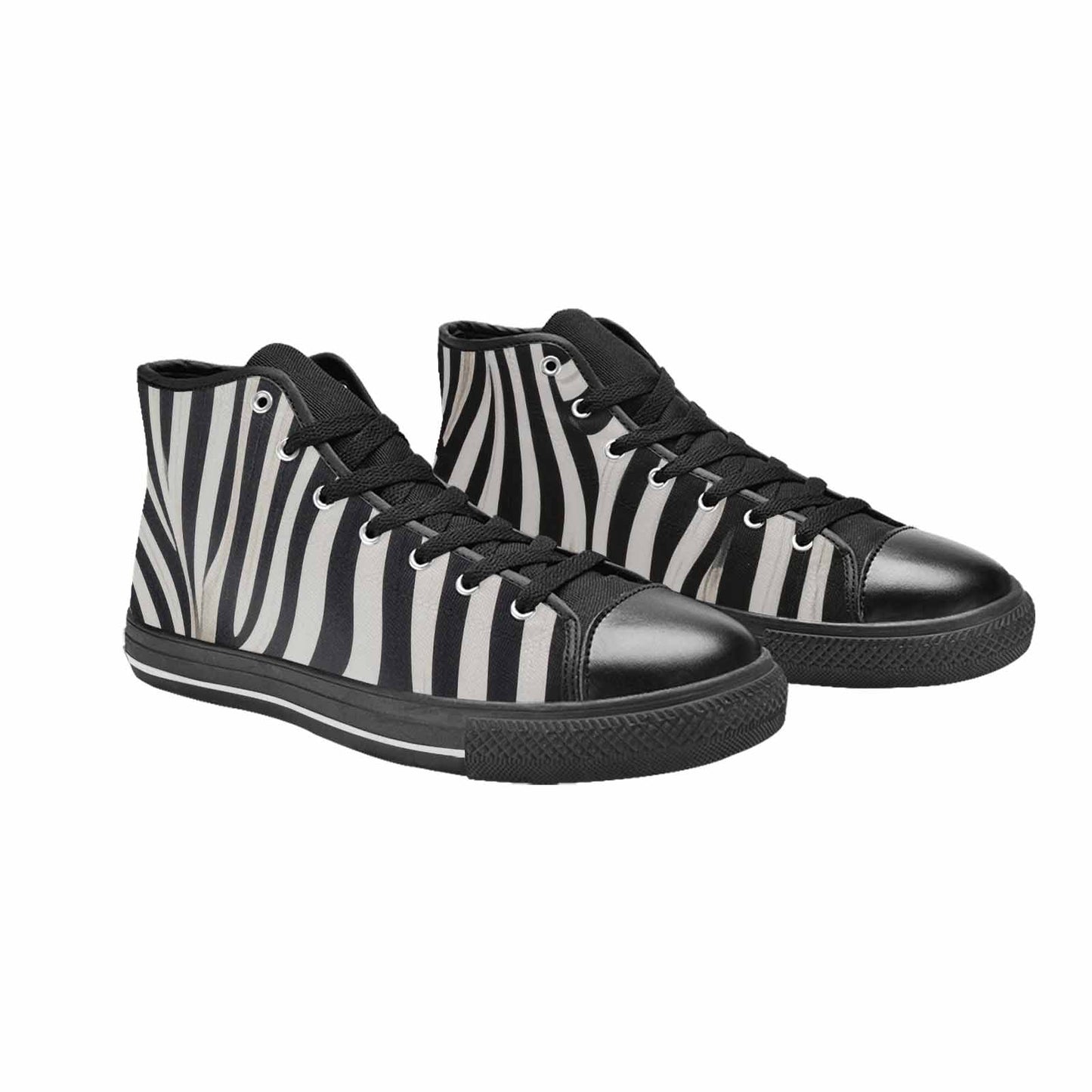 MEN'S Modern Zebra Stripe High Top Canvas Neon Fantasy Sneakers
