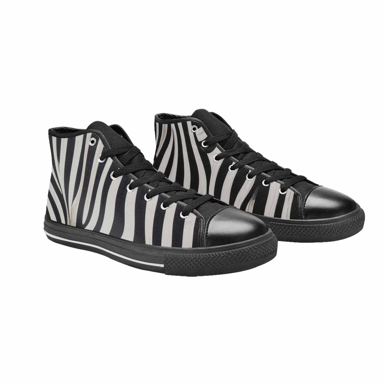 MEN'S Modern Zebra Stripe High Top Canvas Neon Fantasy Sneakers