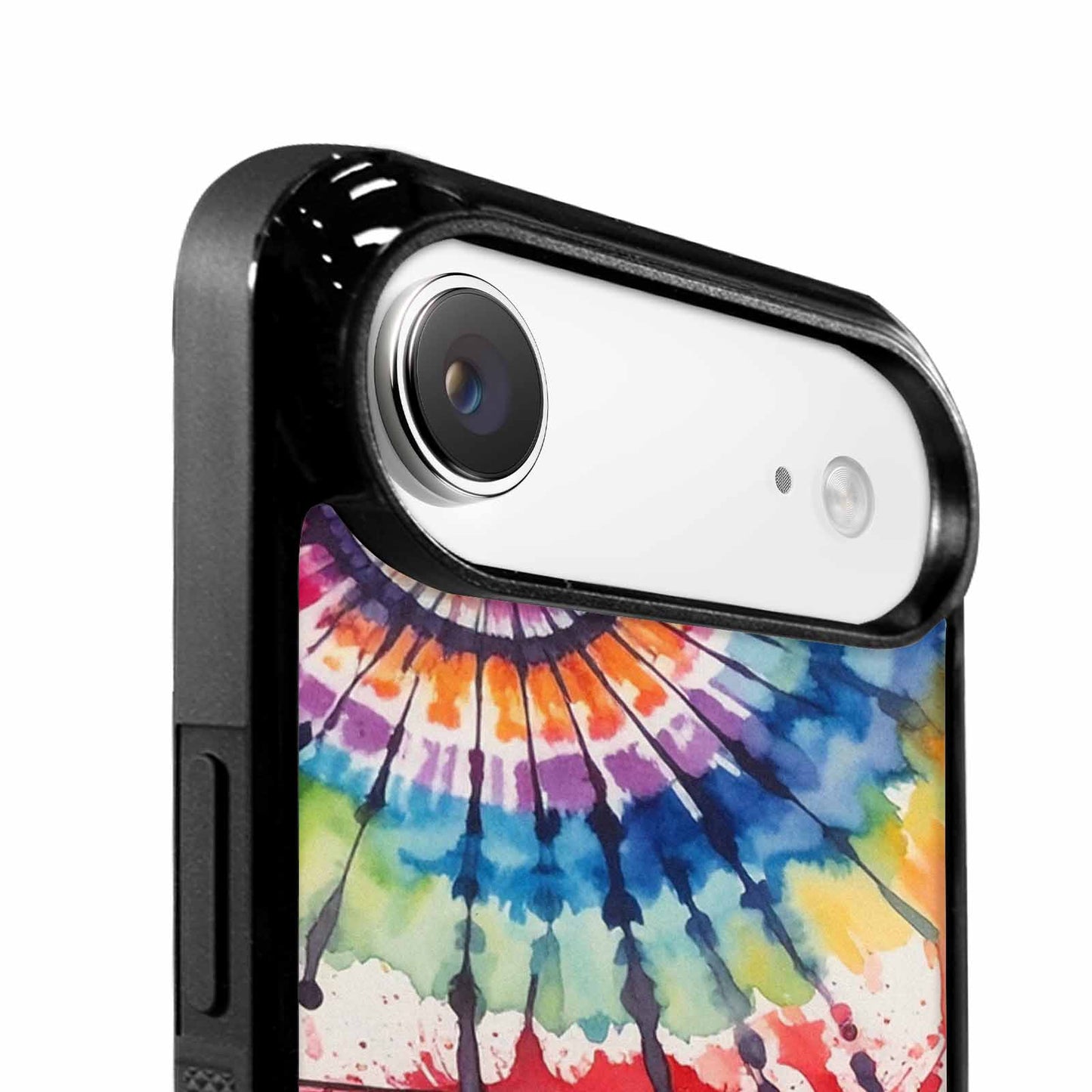 iPhone 17 Air Case — Tie Dye Swirls Black Red Tie, Custom Printed Phone Case