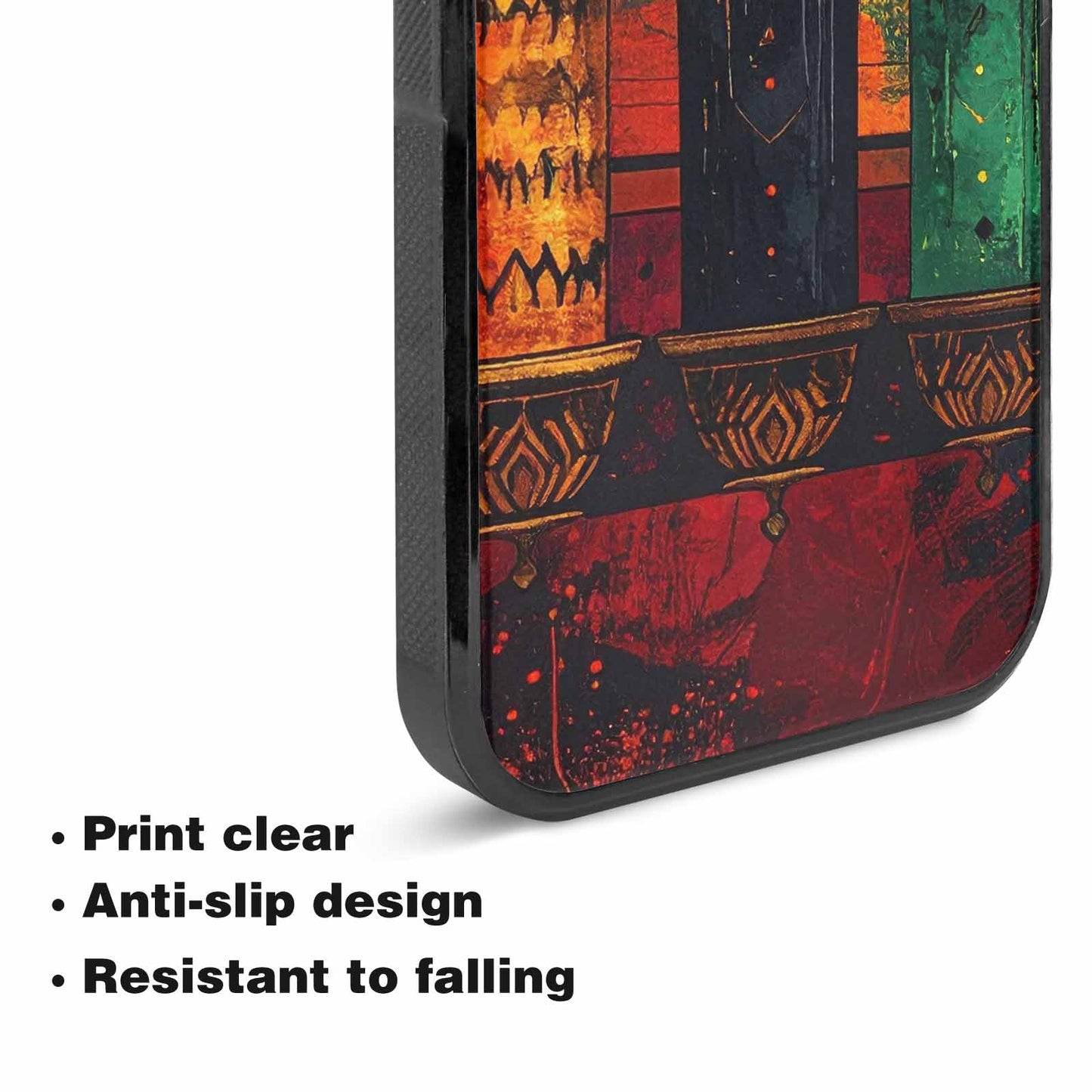 iPhone 15 Plus Case — Kwanzaa Kinara Pattern Seamless Repeat African, Original Design Phone Case