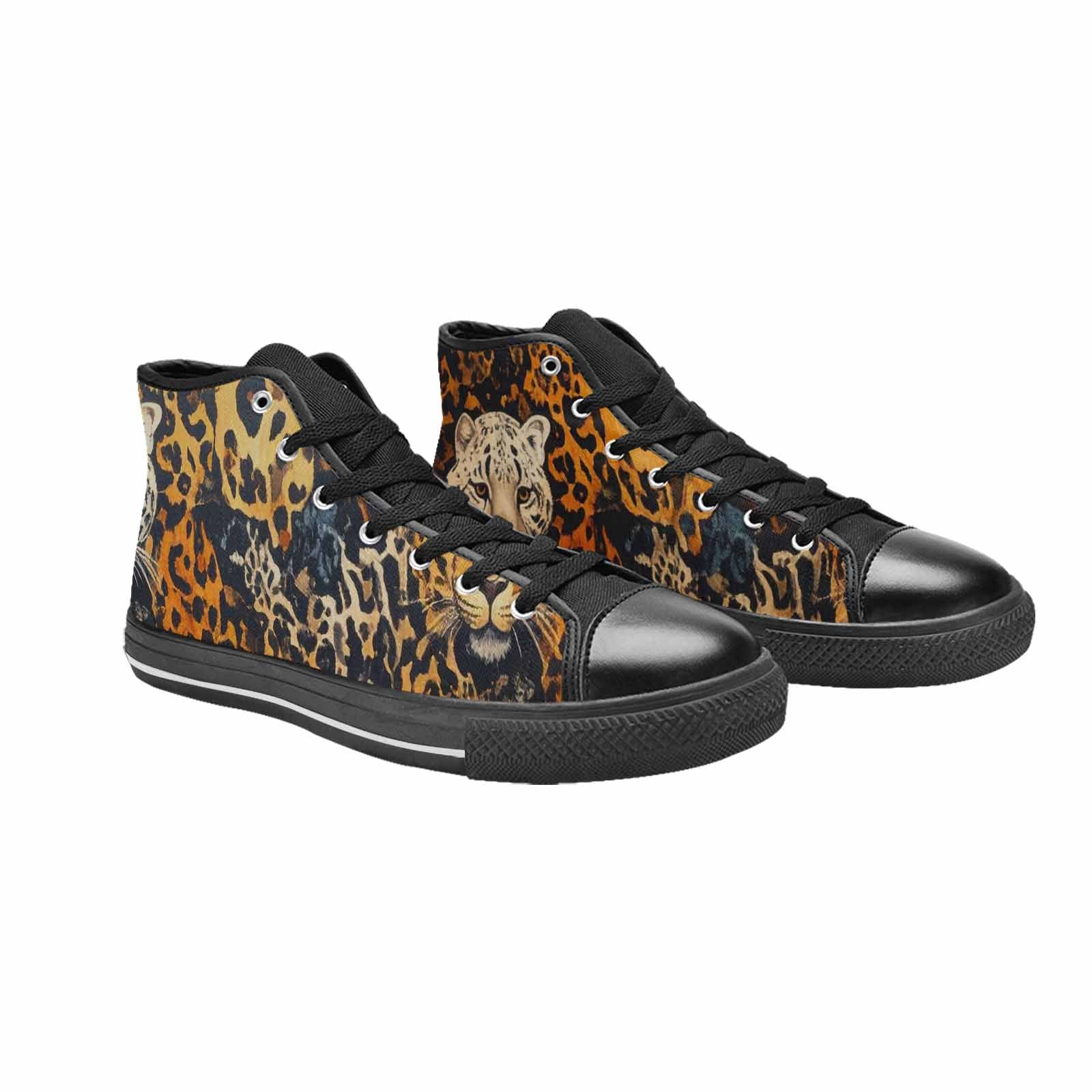 MEN'S Animal Print High Top Canvas Vibrant Chaos Custom Shoes
