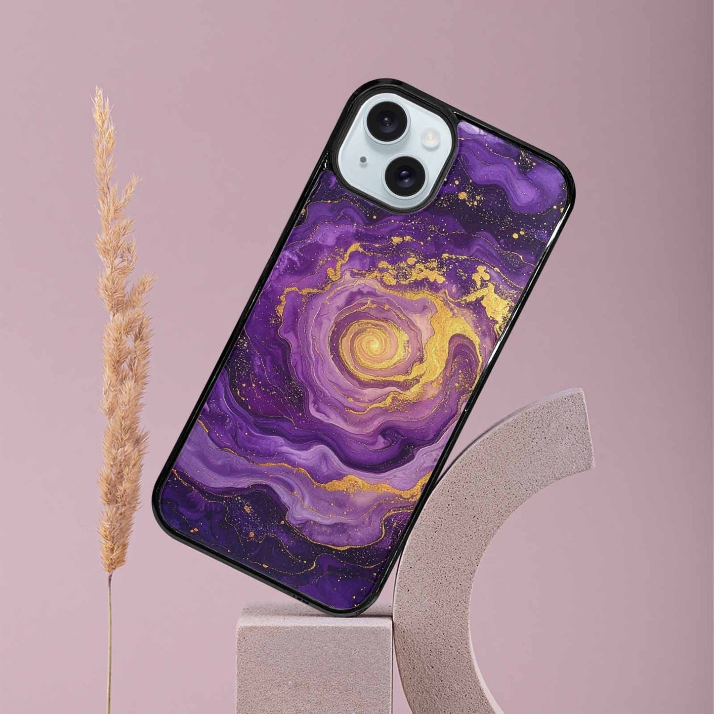 iPhone 15 Plus Case — Swirling Brushstroke Starry Night Texture Blended, Original Design Phone Case