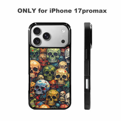 iPhone 17 Pro Max Case — Skulls Pattern Hundreds Of Gothic Skulls, Custom Print Case Cover