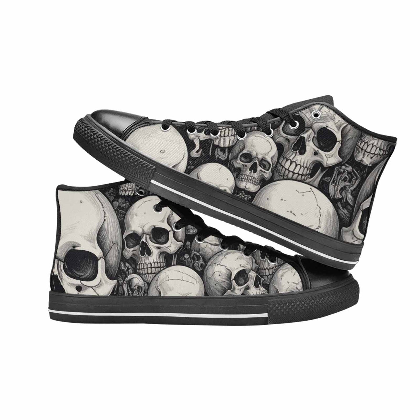 WOMEN'S Skulls - Classic High Top Canvas Surreal Custom Shoes