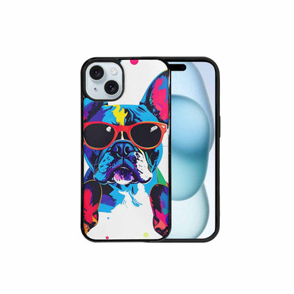 iPhone 15 Plus Case — French Bulldog Pop Art Pattern, Custom Printed Phone Case