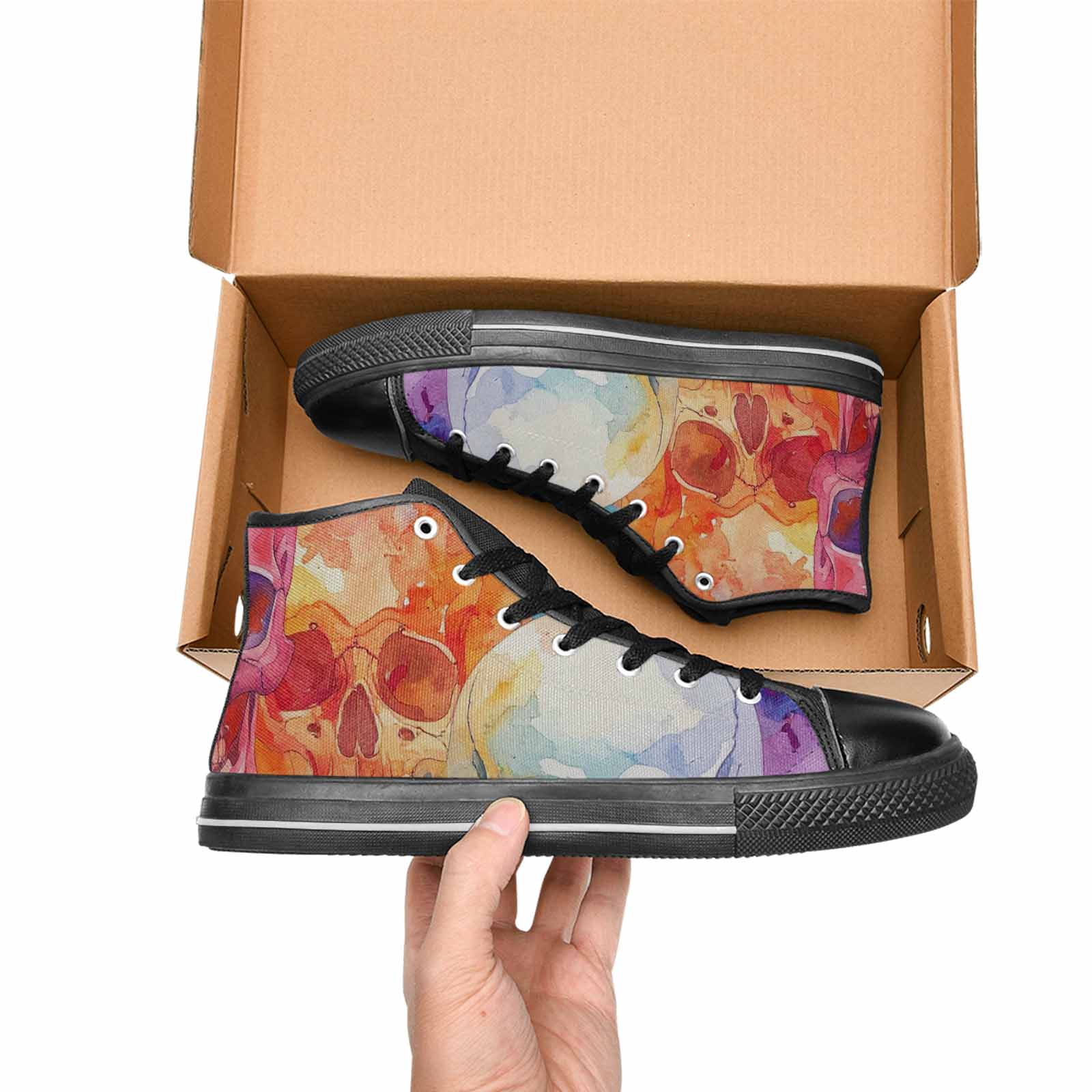 WOMEN'S Kulls - Watercolor High Top Canvas Cottagecore Shoes