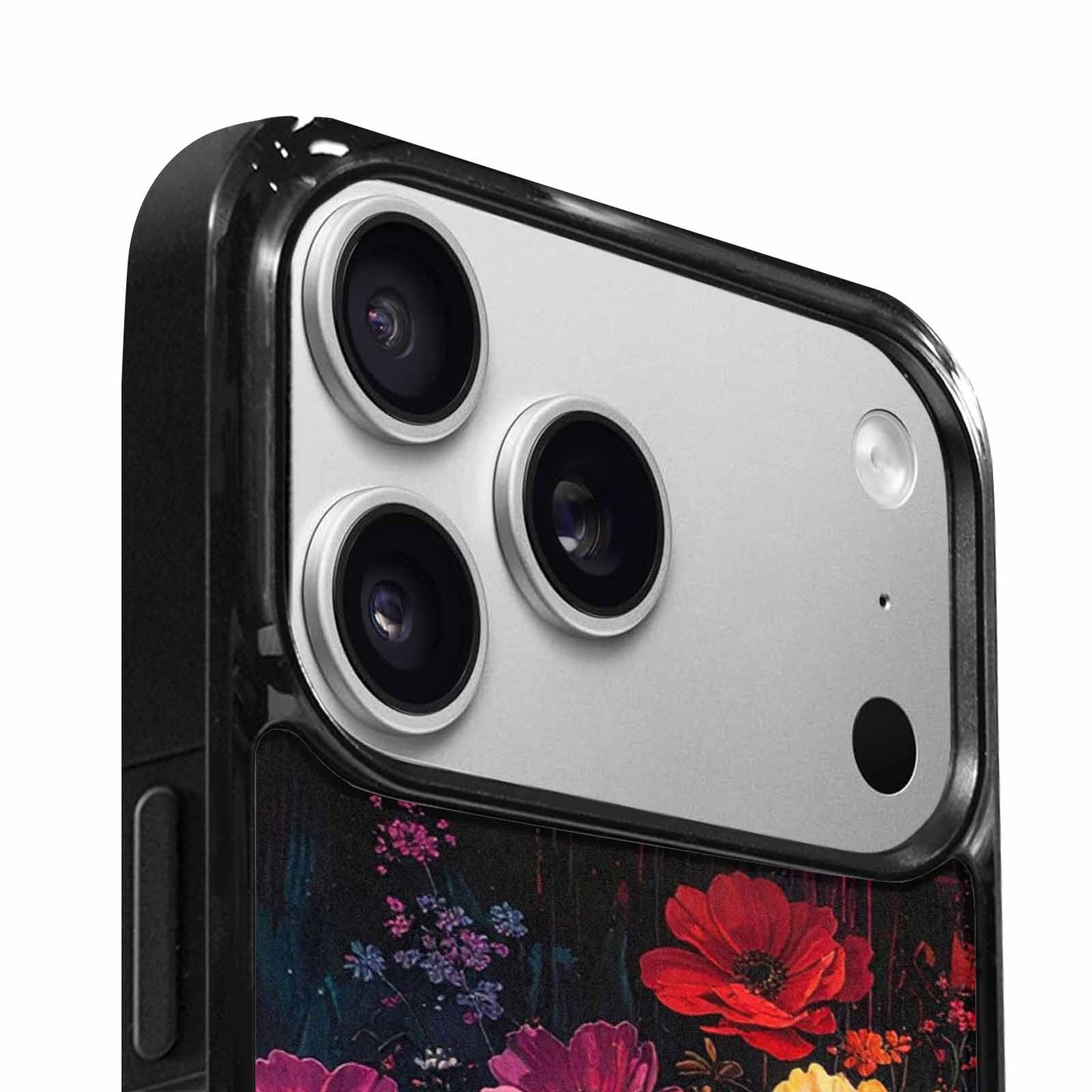 iPhone 17 Pro Max Case — Shadowy Glitch Floral Pattern Floral, Custom Printed Phone Case