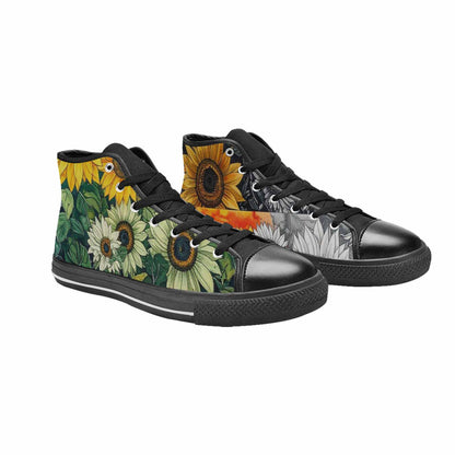 MEN'S Sunflower High Top Canvas Cottagecore Sneakers