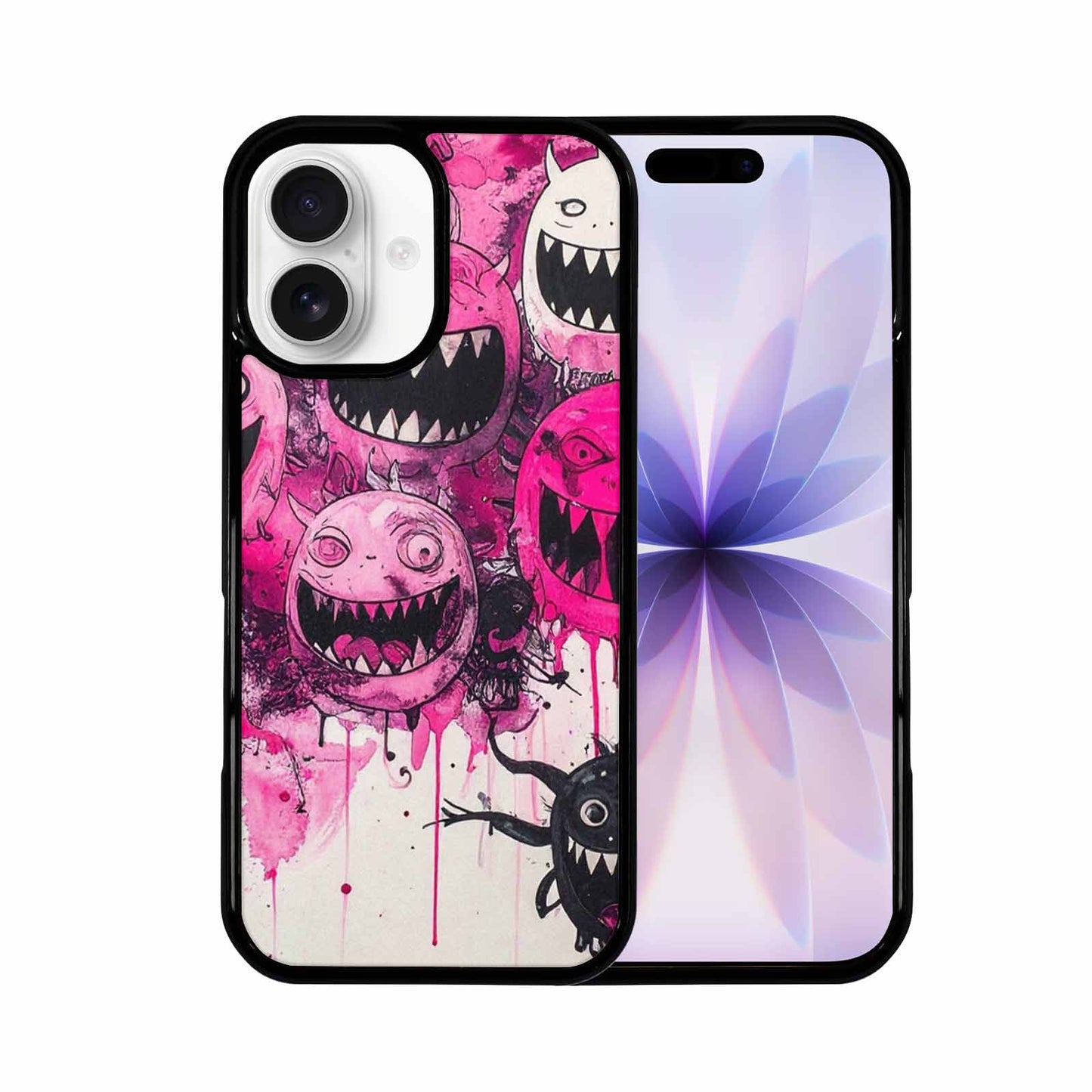 iPhone 17 Case — Black &amp; Pink Ink Cartoon Cute, Customized Protective Case