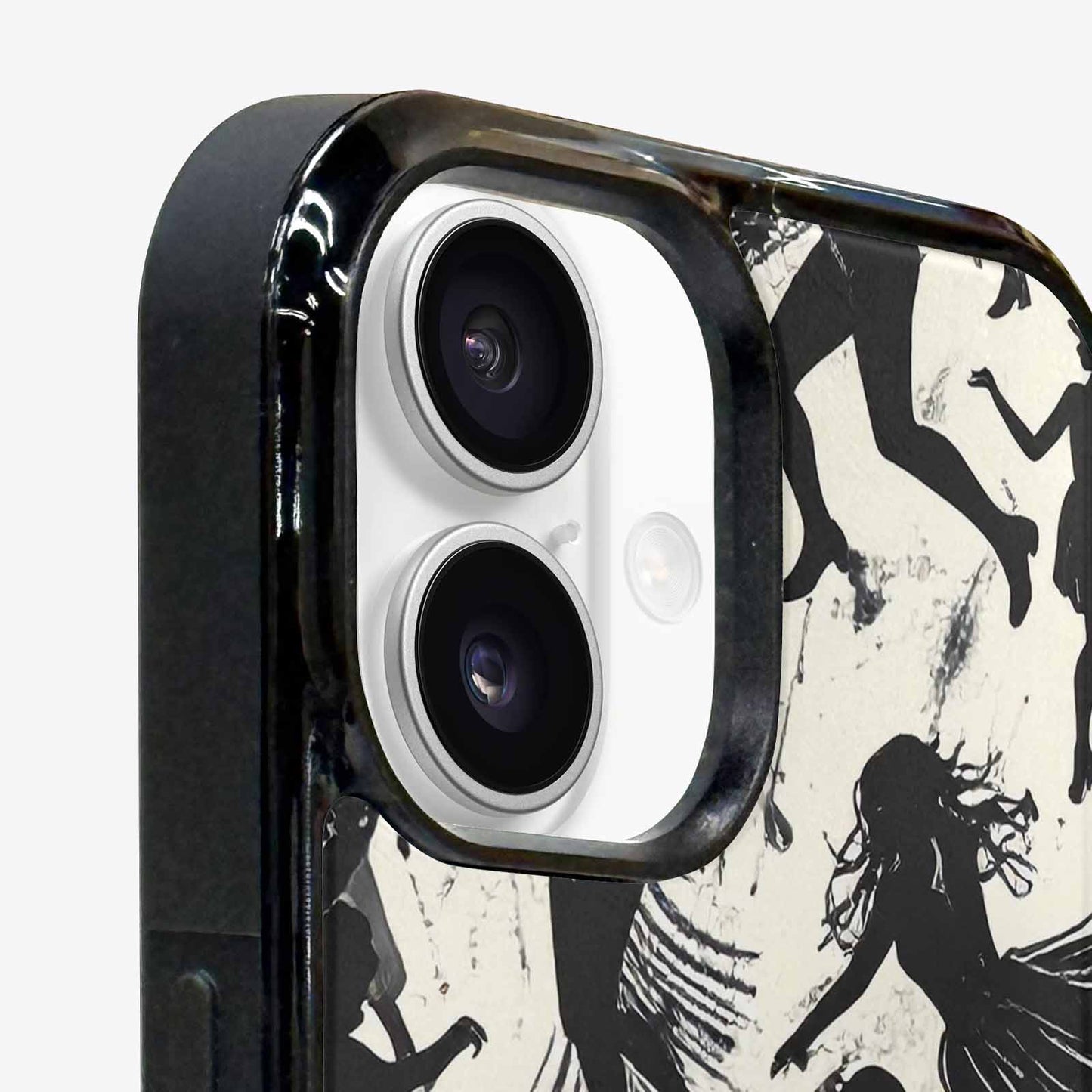 iPhone 16 Plus Case — Bold Dancing Figure Line Art Pattern, Original Design Phone Case