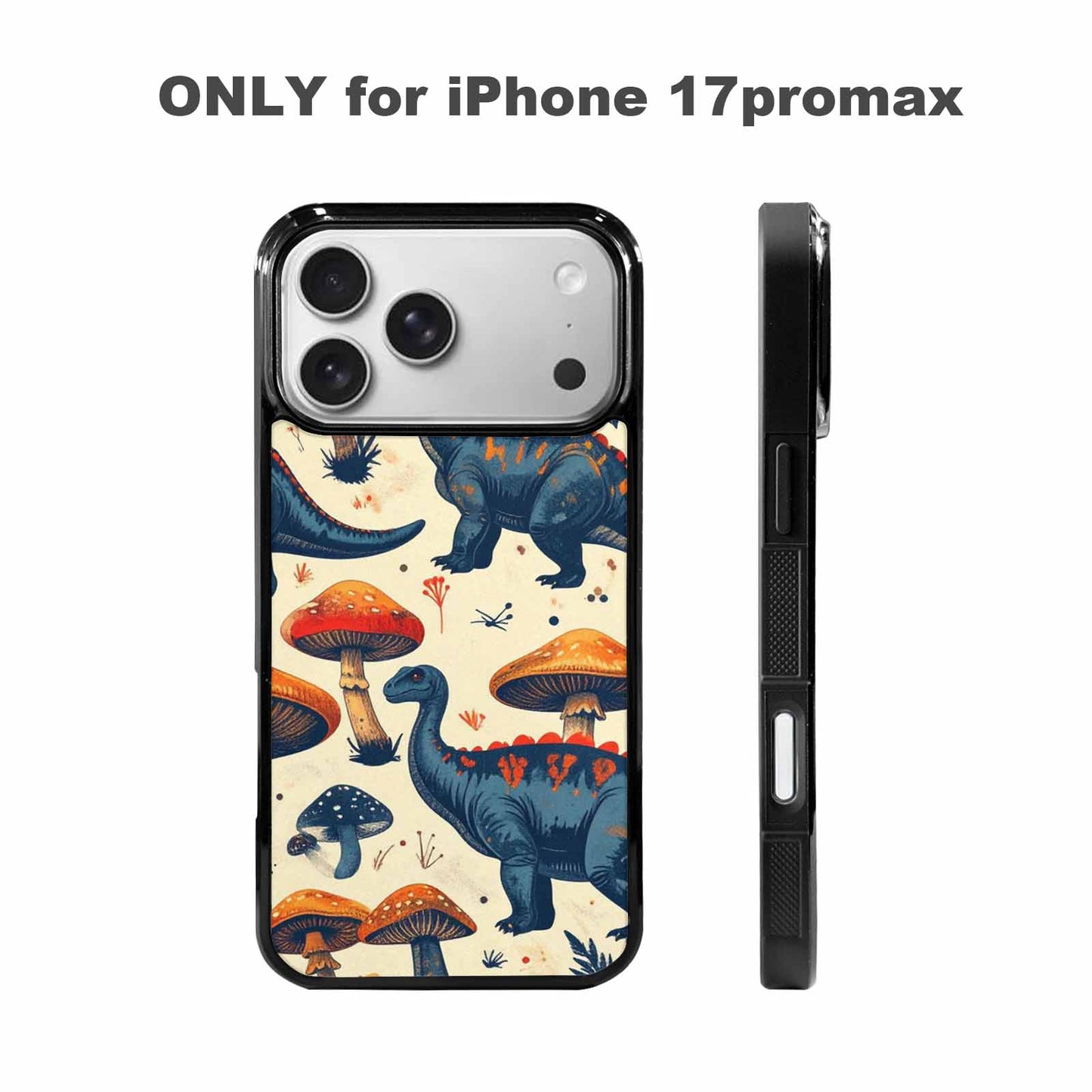 iPhone 17 Pro Max Case — Vintage Dinosaurs Mushroom Retro Vintage, Personalized Phone Case