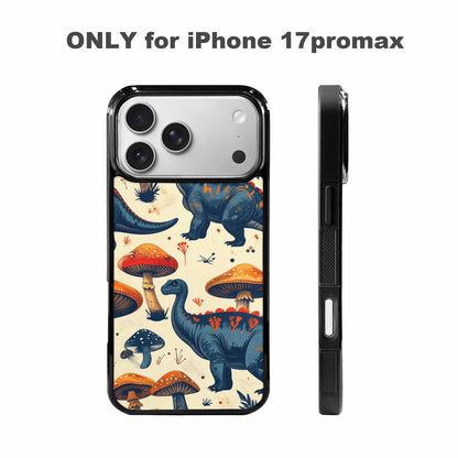 iPhone 17 Pro Max Case — Vintage Dinosaurs Mushroom Retro Vintage, Personalized Phone Case