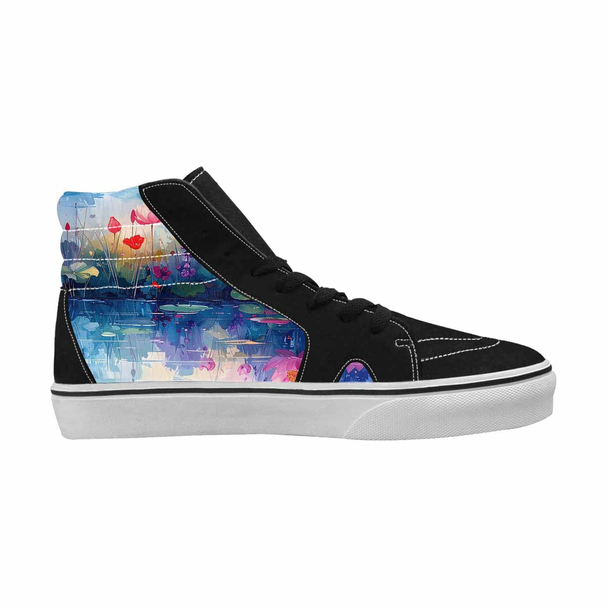 WOMEN'S Monet-Style Impressionist Water High Top Canvas Cottagecore Sneakers