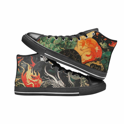 MEN'S Dragon Scale Fantasy High Top Canvas Vivid Sneakers