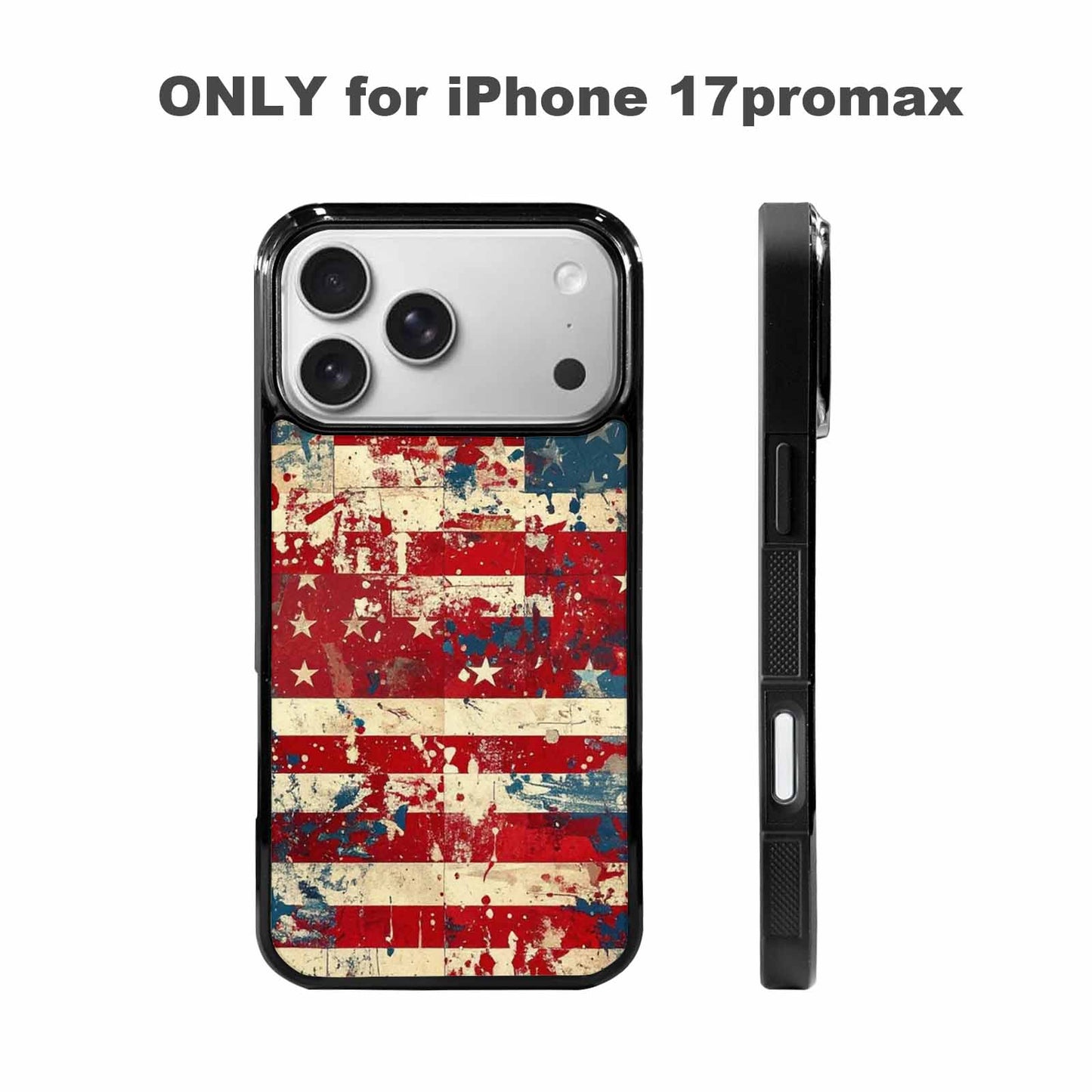 iPhone 17 Pro Max Case — Small American Flag Stars Galaxy Space, Custom Printed Phone Case