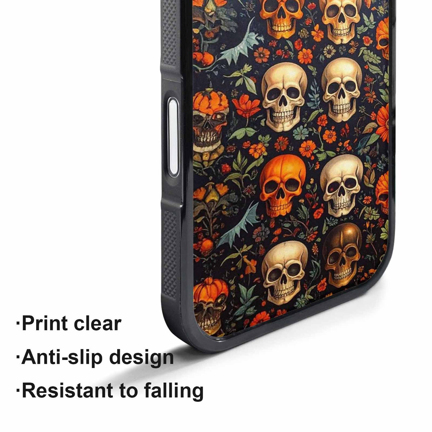 iPhone 17 Pro Case — Skulls Halloween Orange Black Small Gothic, Custom Designed Case Cover