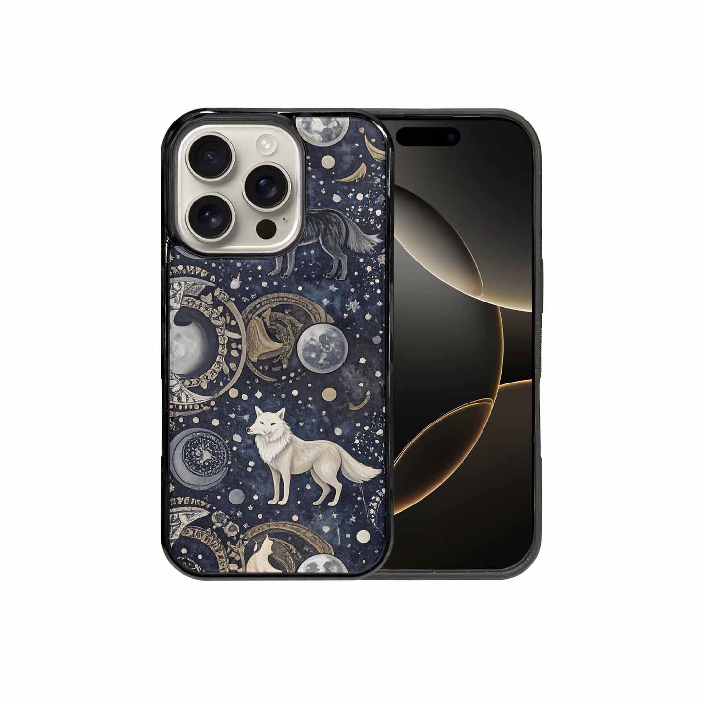 iPhone 16 Pro Case — Wolves Everywhere Collage Overlap Small Wolf, Unique Phone Case Design