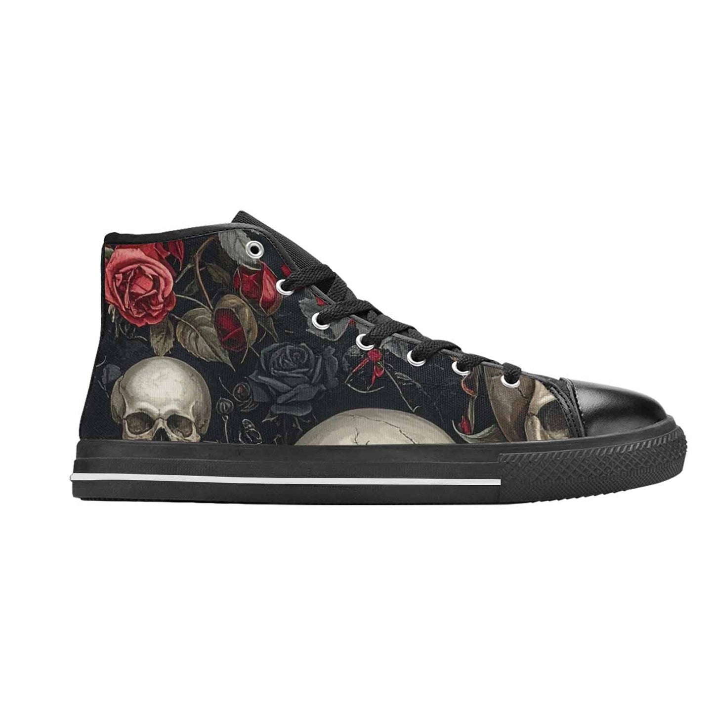 MEN'S Skulls - Roses High Top Canvas Grunge Sneakers