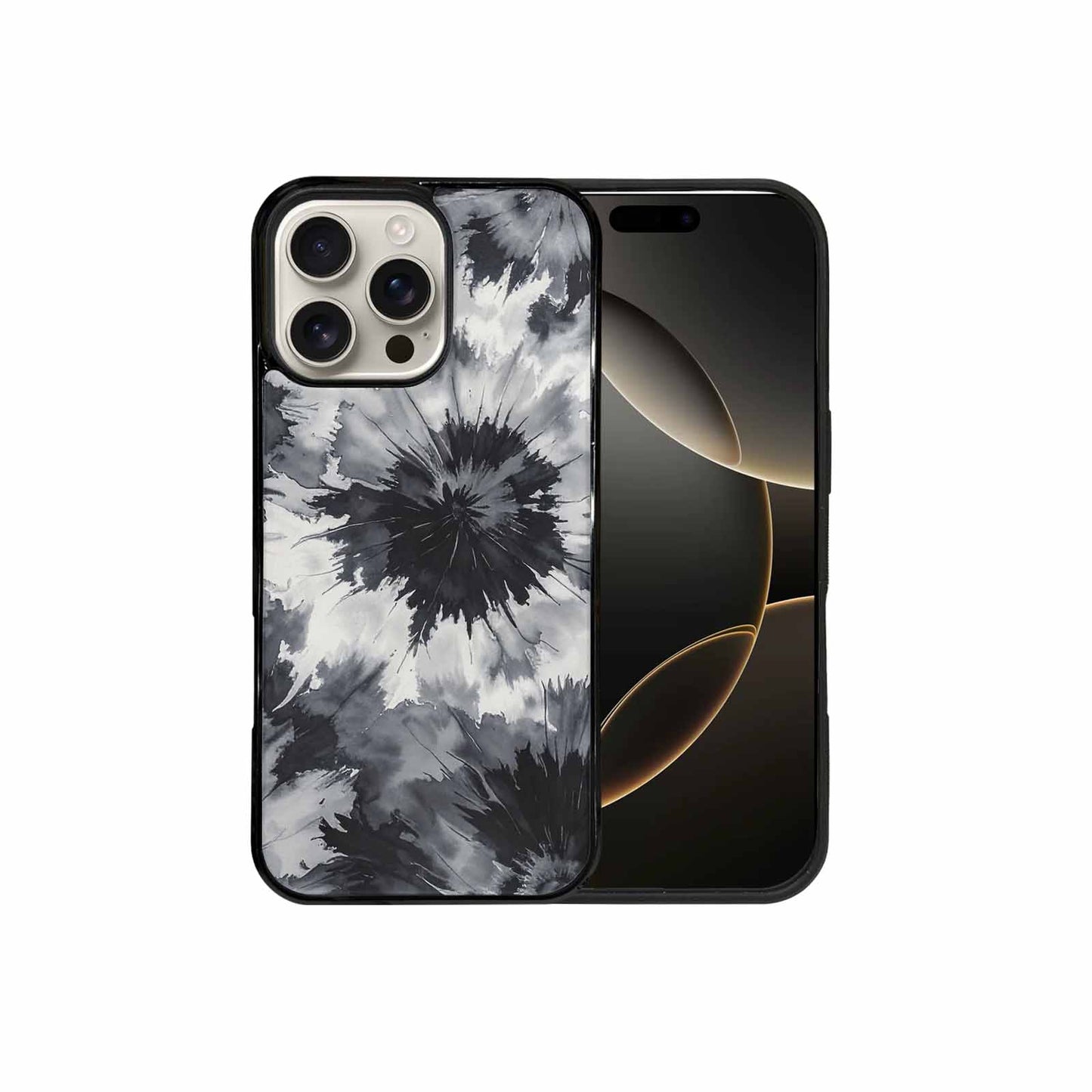 iPhone 16 Pro Max Case — Tie Dye Black And Gray Blended, Unique Phone Case Design