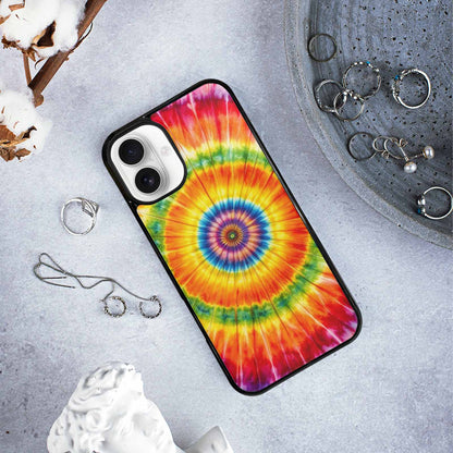 iPhone 16 Plus Case — Rainbow Spiral Tie Dye Custom, Customized Protective Case