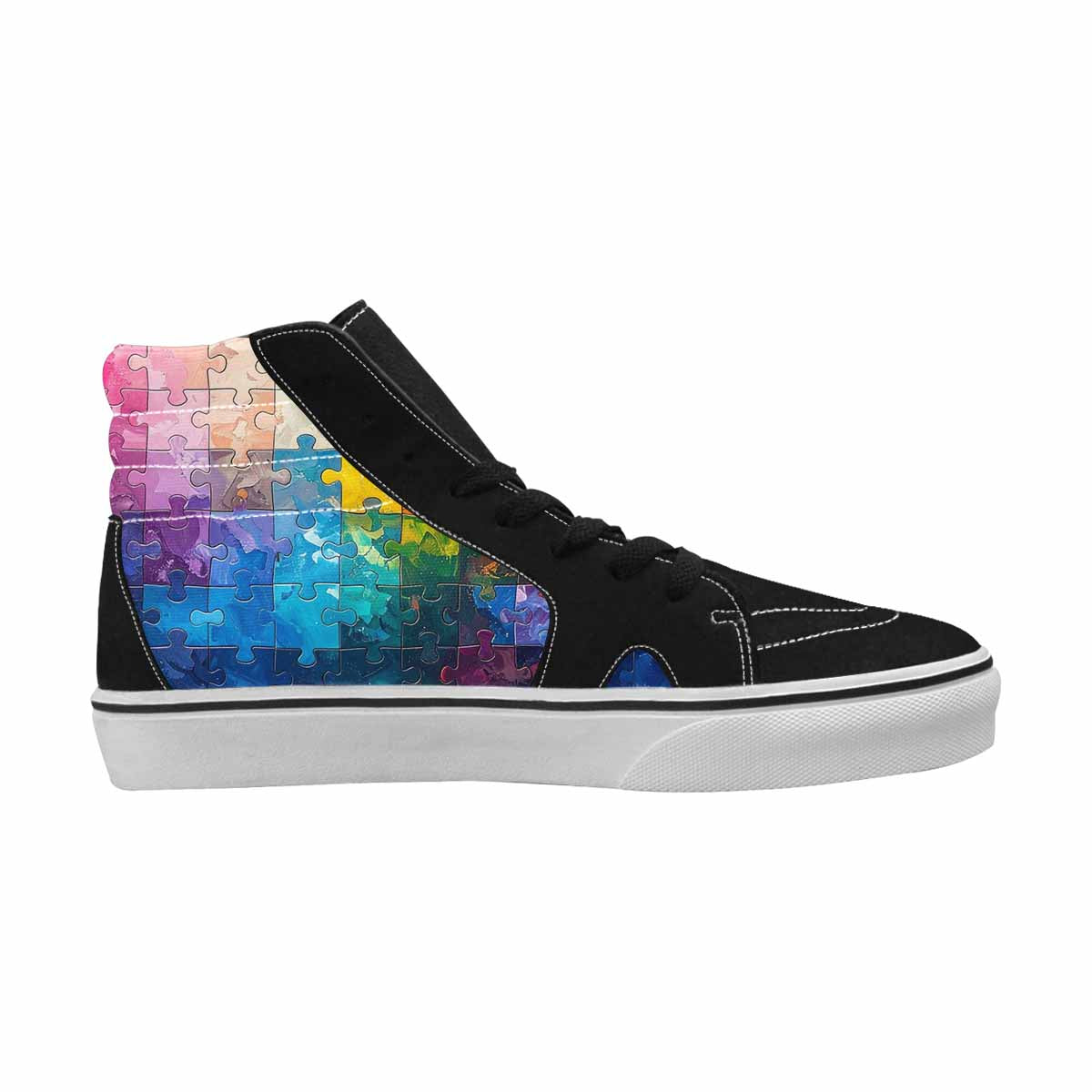 MEN'S Autism Puzzle Pieces High Top Canvas Dreamcore Custom Shoes