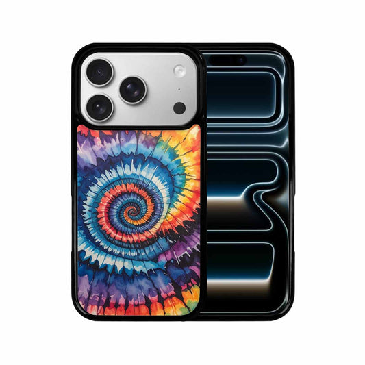 iPhone 17 Pro Case — Black Blue Ink Tie Dye Tie, Unique Phone Case Design