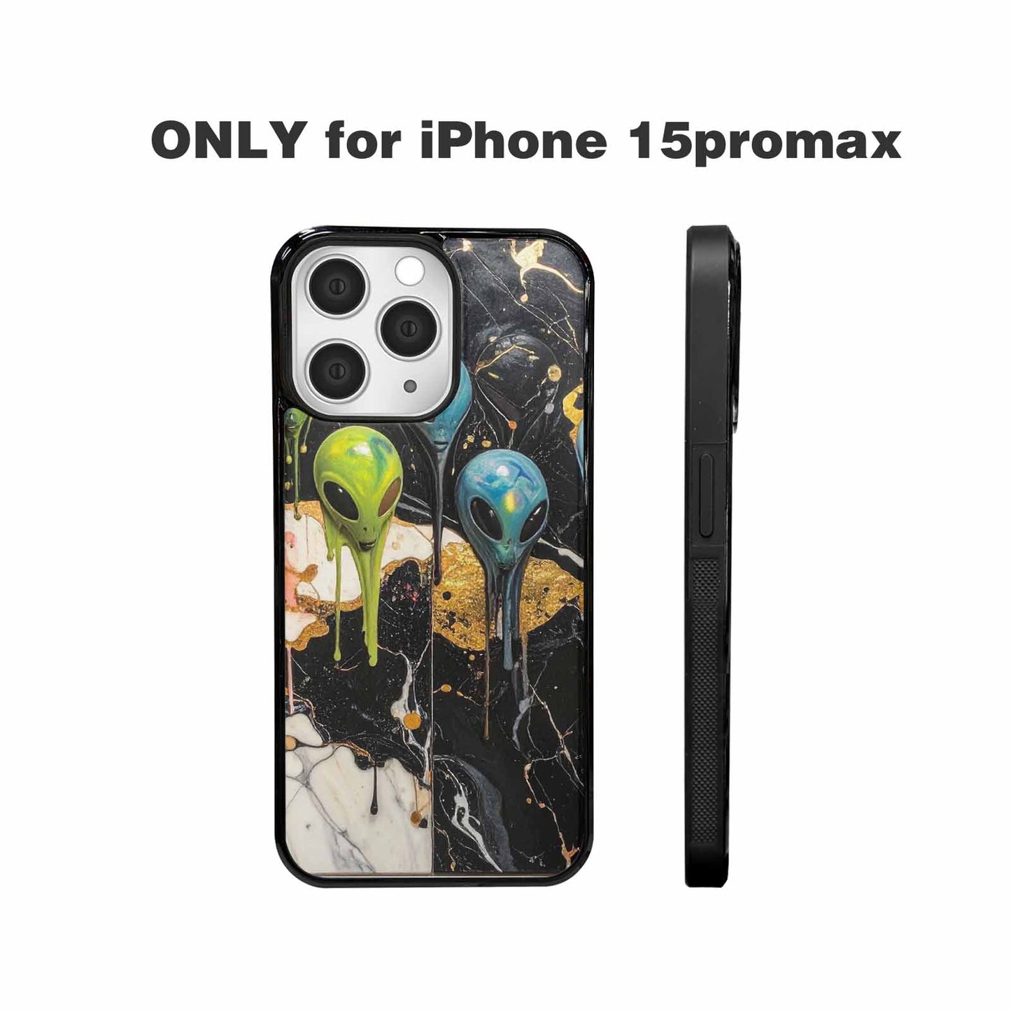 iPhone 15 Pro Max Case — Aliens Marblemelting Aliens Pa F3p, Custom Art Phone Cover