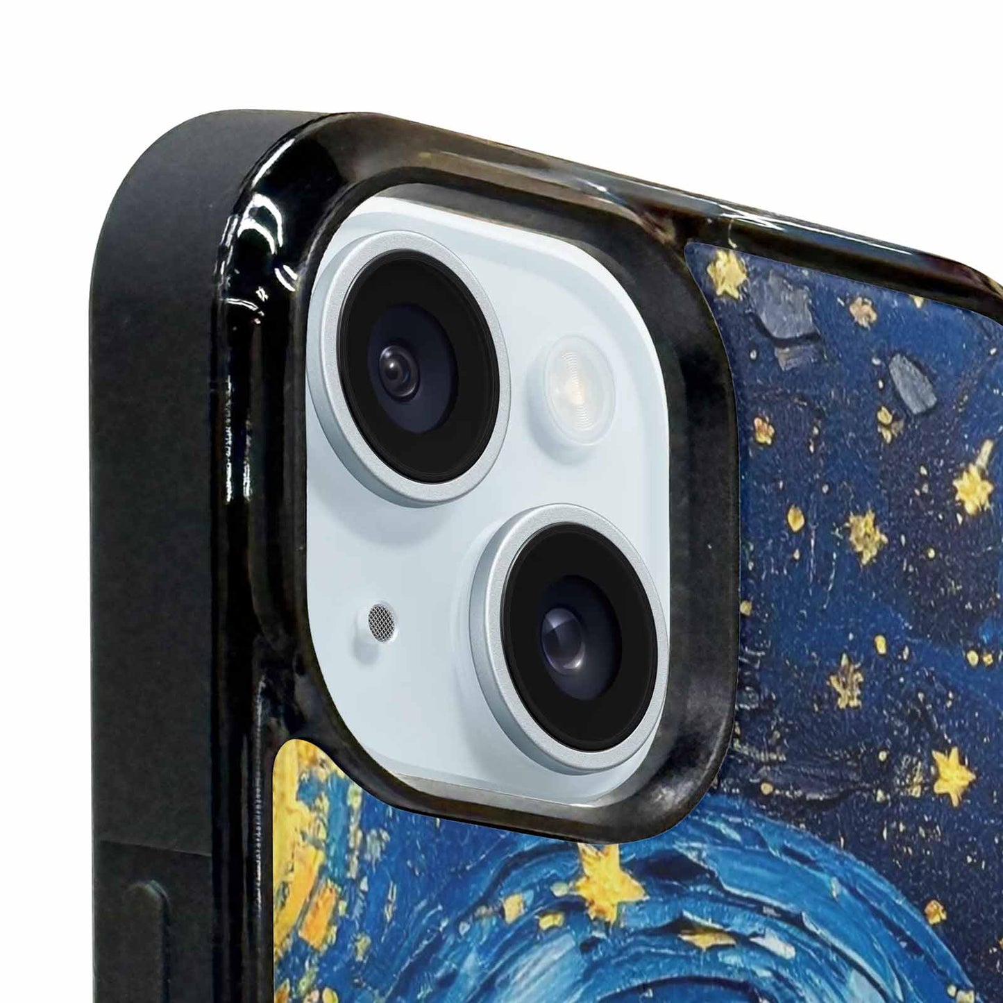 iPhone 15 Plus Case — Swirling Deep Blue Night Sky Filled, Custom Phone Case
