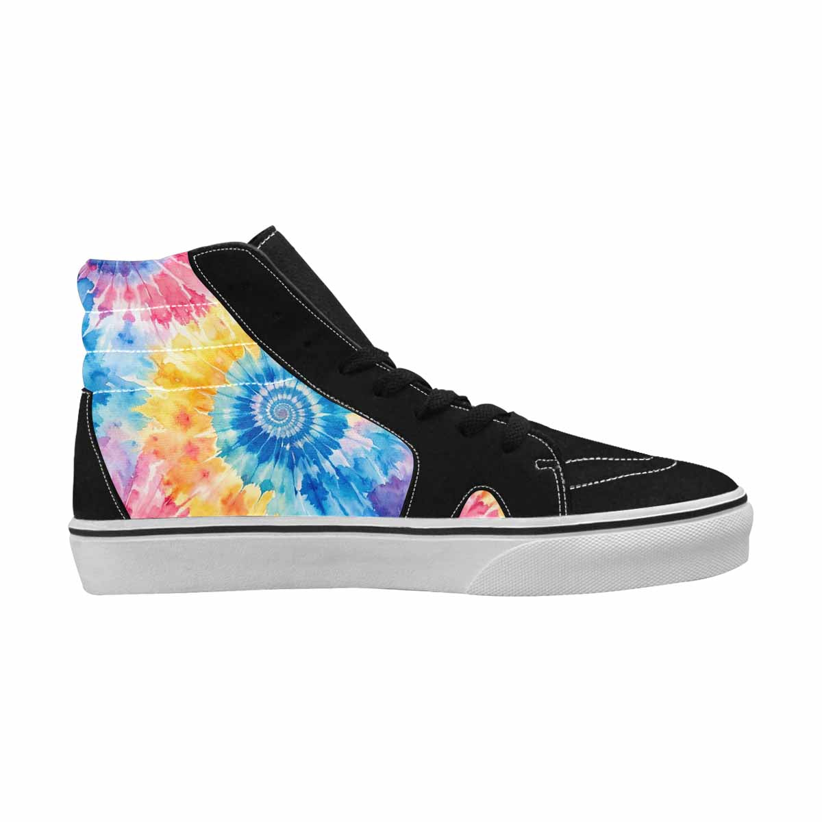 WOMEN'S Tie Dye Swirl High Top Canvas Neon Fantasy Custom Shoes