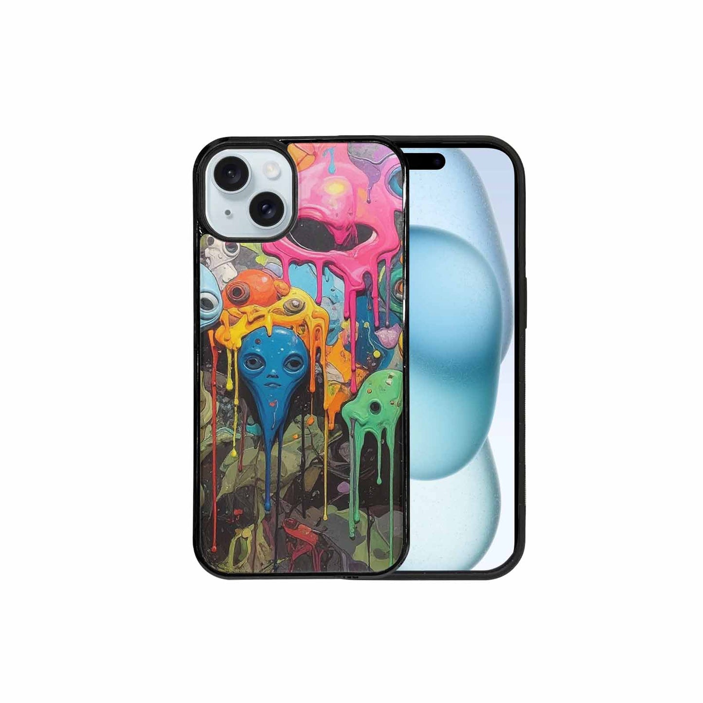 iPhone 15 Plus Case — Aliens Camomelting Aliens Patt 5xk Personalized, Custom Art Phone Cover