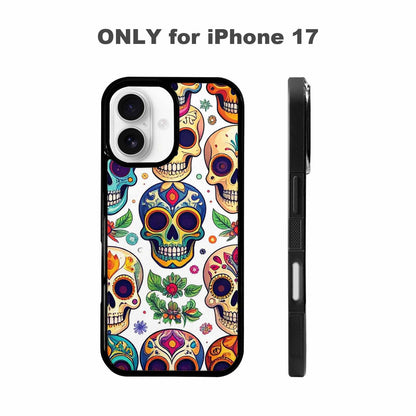 iPhone 17 Case — Vibrant Skull Seamless Gothic Skulls, Custom Print Case Cover
