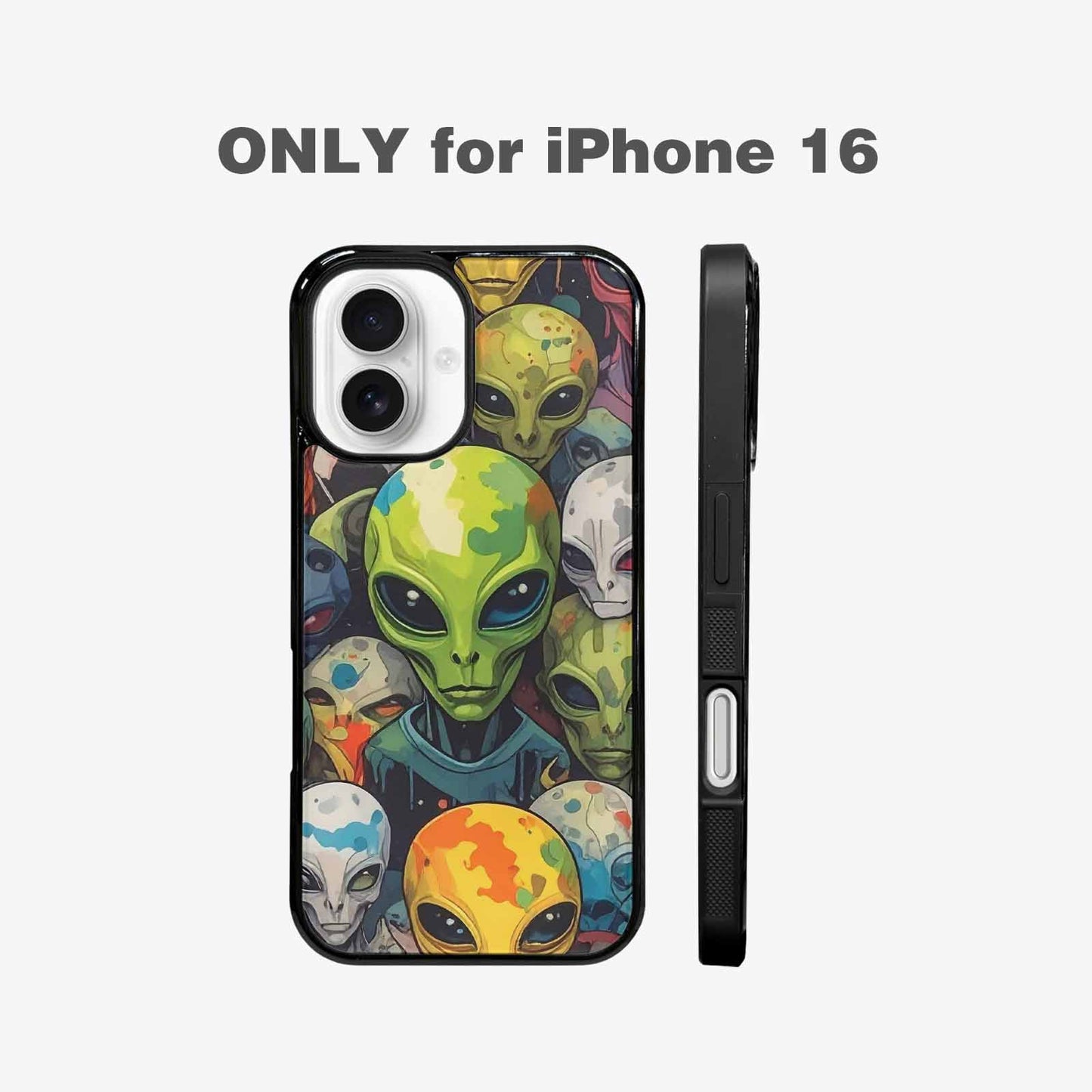 iPhone 16 Case — Aliens Camo Aliens Pattern Hundreds Of, Personalized Phone Case