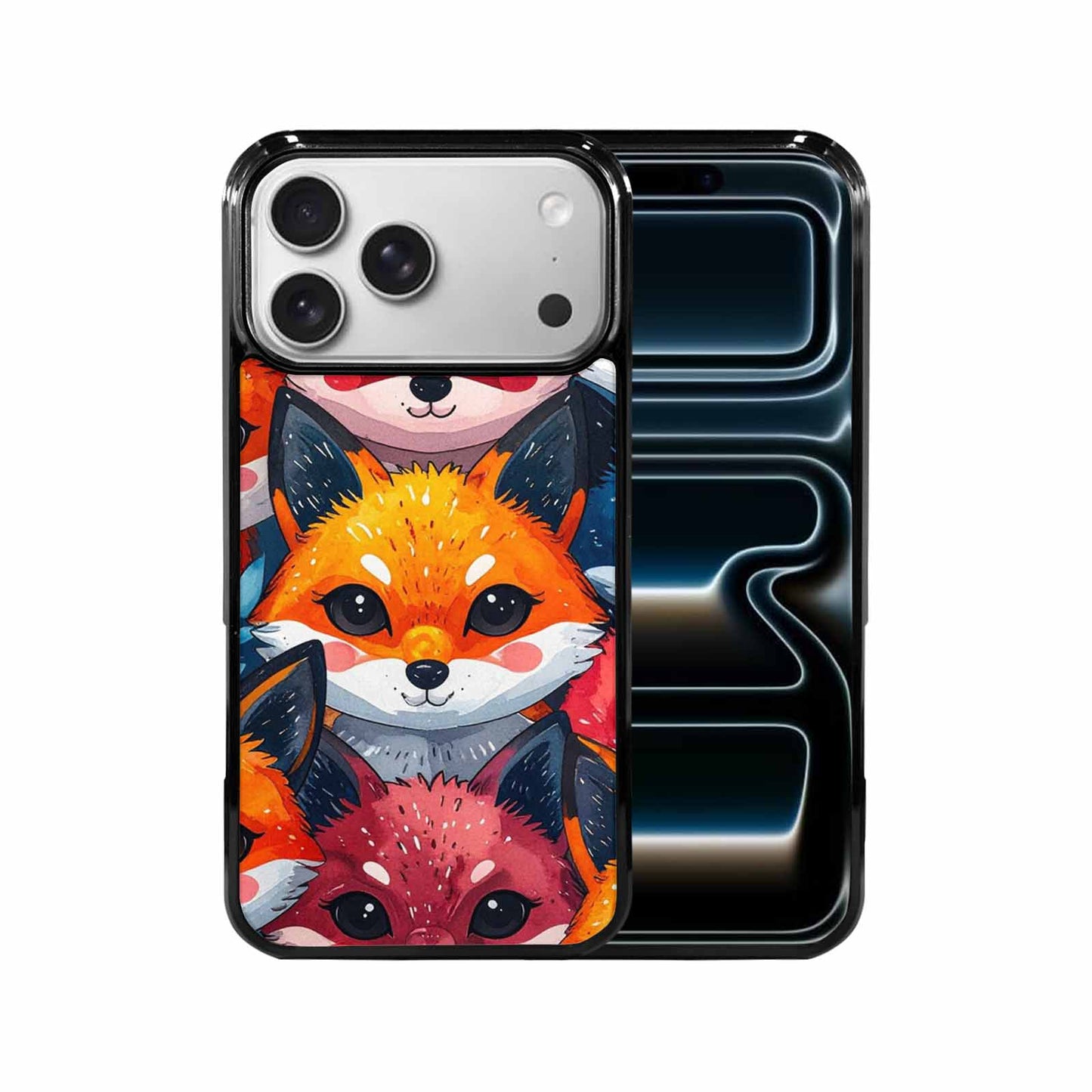 iPhone 17 Pro Max Case — Watercolor Kawaii Fox Watercolor Abstract, Custom Printed Phone Case