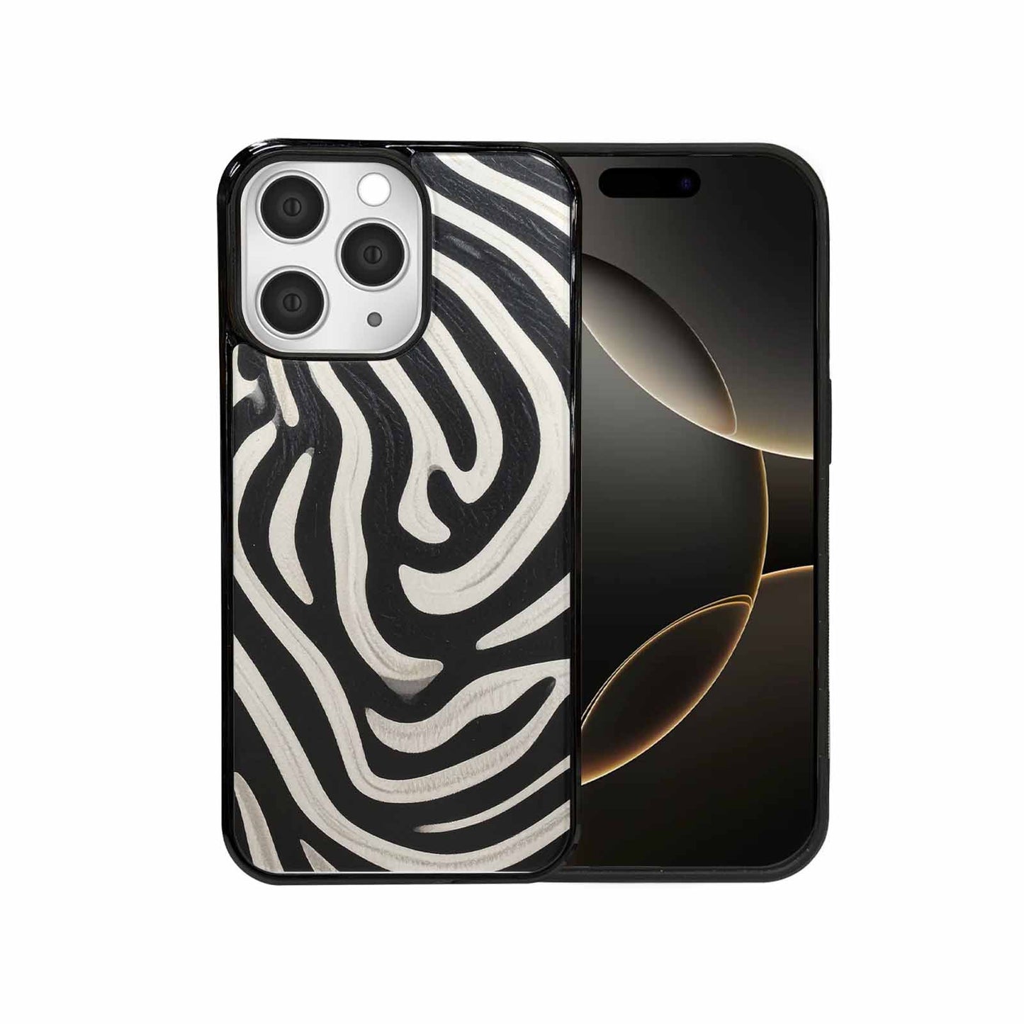 iPhone 15 Pro Max Case — Modern Zebra Stripe Solid Print Crisp, Custom Art Phone Cover