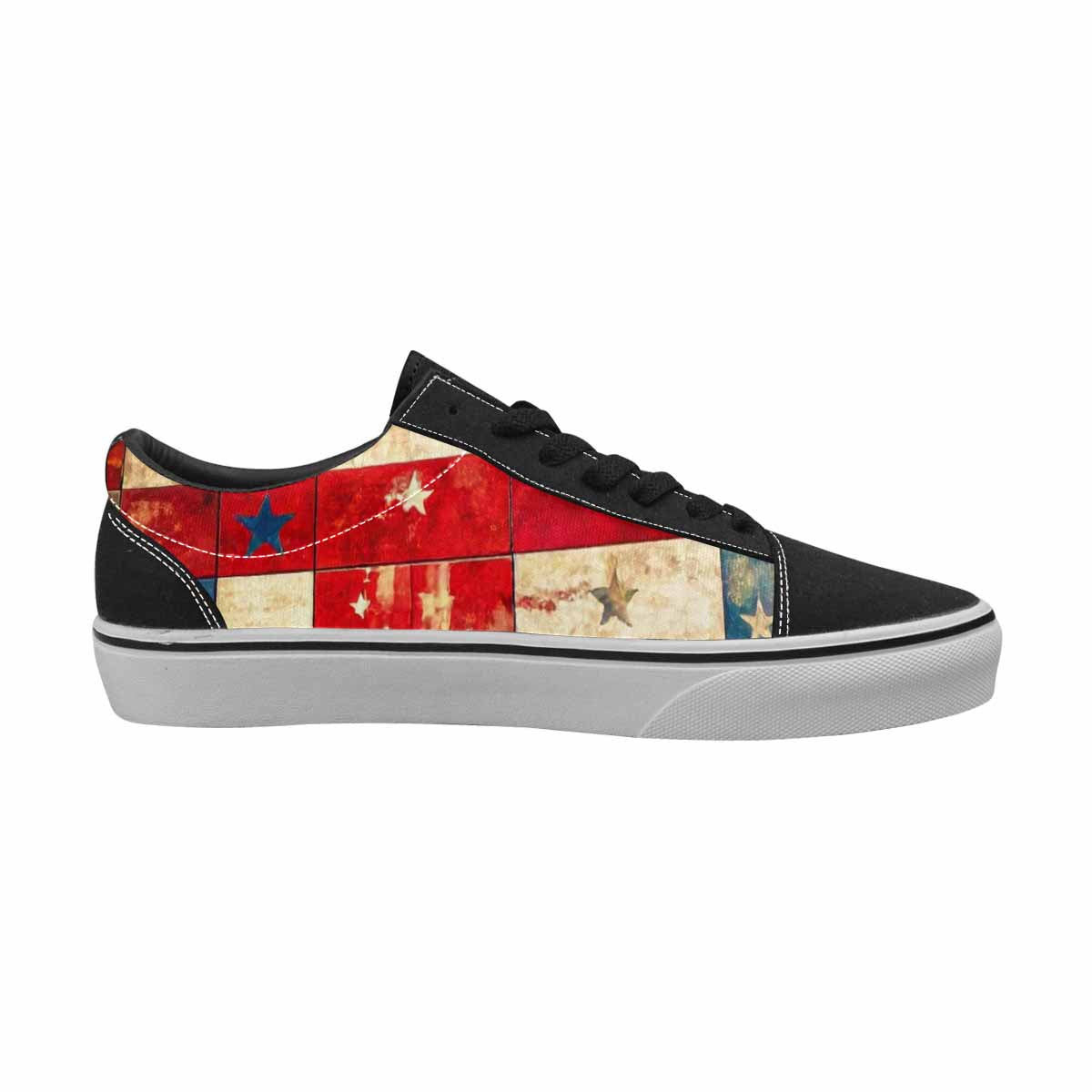 MEN'S American Flag Stars Canvas Lace-Up Vibrant Chaos Sneakers