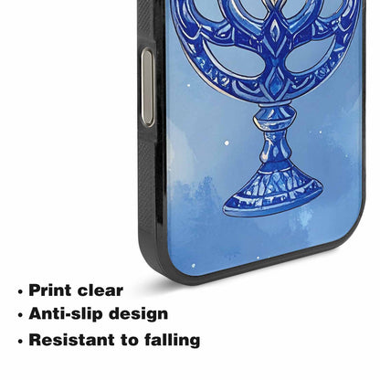 iPhone 16 Pro Max Case — Hanukkah Menorah Pattern Seamless Repeat Jewish, Custom Art Phone Cover