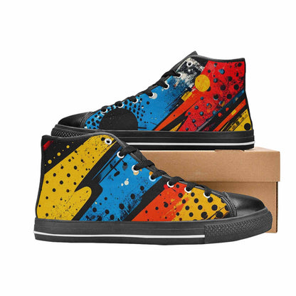 WOMEN'S Comic Book Halftone High Top Canvas Y2K Sneakers