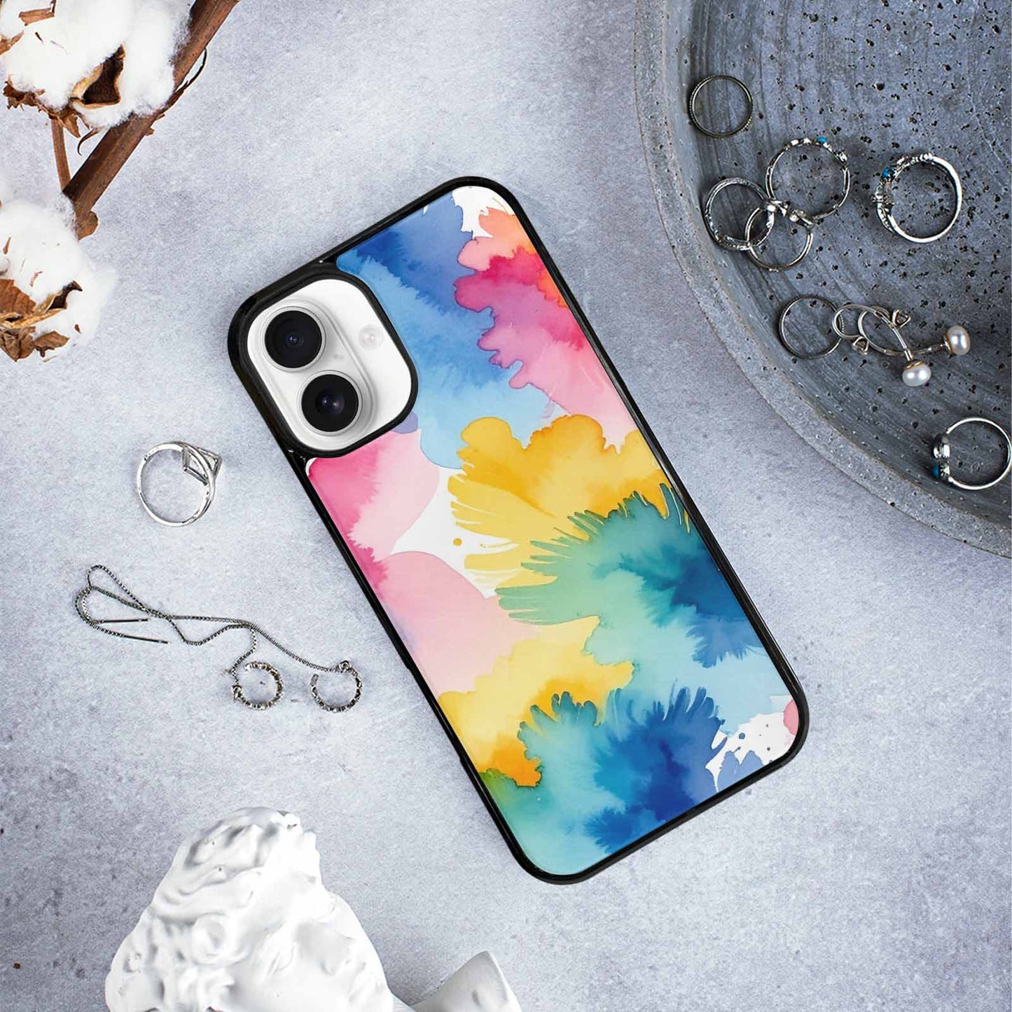 iPhone 16 Plus Case — Trans Strong Watercolor Seamless Pattern Vibrant, Customized Protective Case