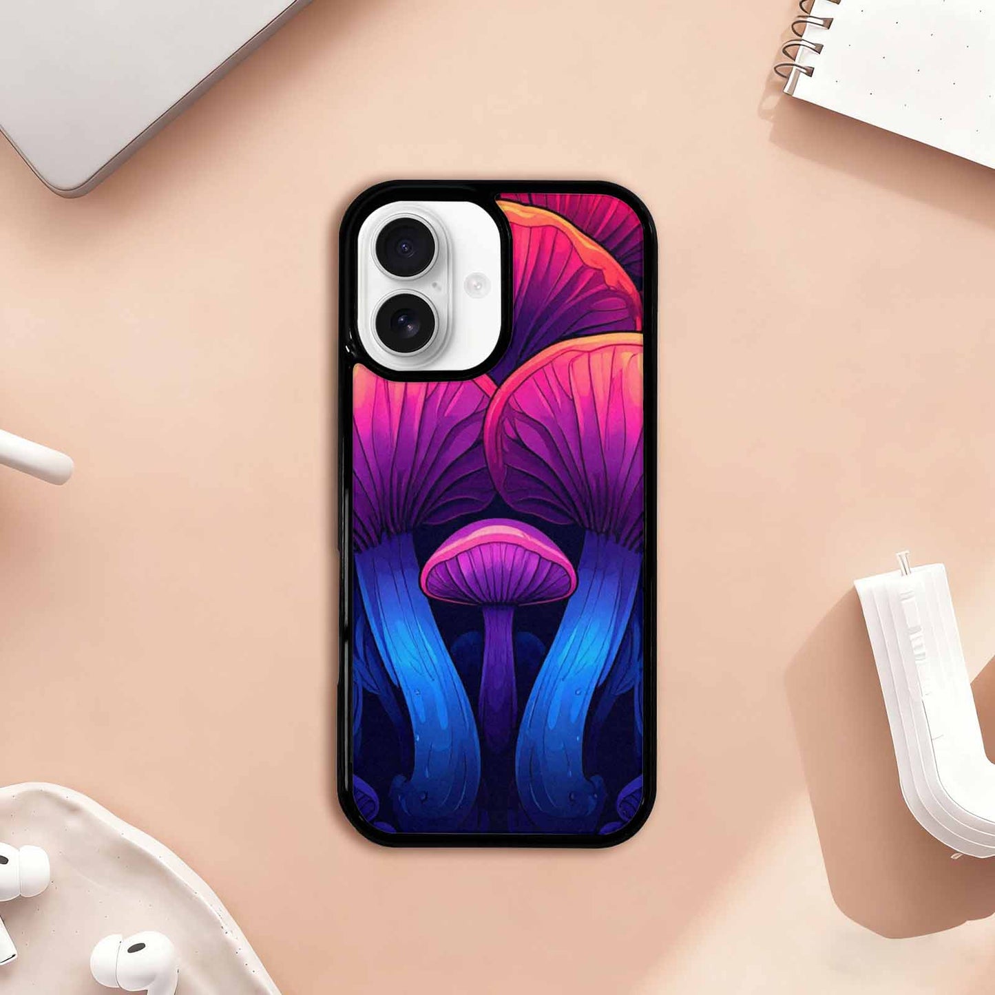 iPhone 17 Case — Psychedelic Mushroom Cartoon Pattern Cartoon Cute, Original Design Phone Case