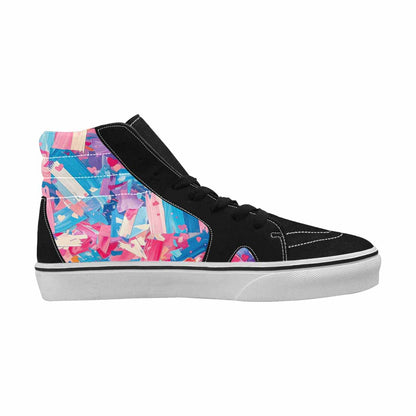 MEN'S Transgender Pride Flag High Top Canvas Kaleidoscope Custom Sneakers