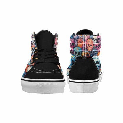 MEN'S Skulls (general) High Top Canvas Vibrant Chaos Sneakers
