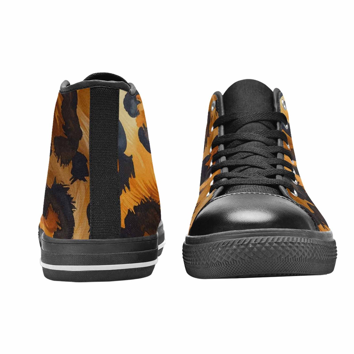 WOMEN'S Leopard Soft Airbrush Gradient High Top Canvas Grunge Shoes