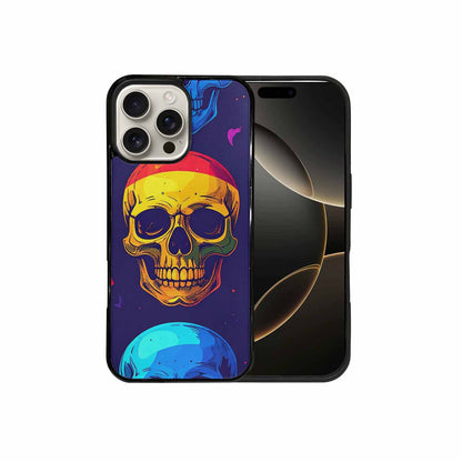 iPhone 16 Pro Max Case — Pride Flag Skulls Seamless Pattern Vibrant, Original Design Phone Case