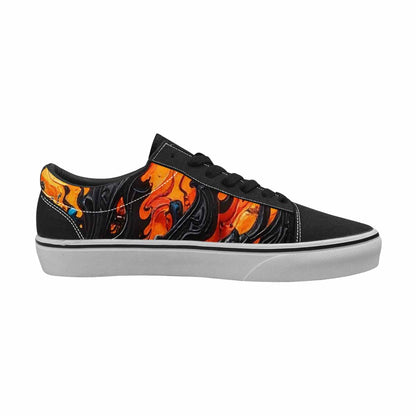 WOMEN'S Flame Burst Lace-Up Canvas Surreal Custom Shoes