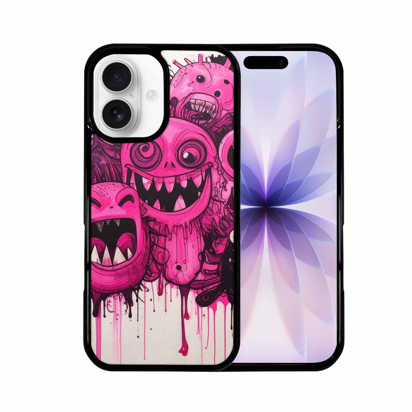iPhone 17 Case — Black &amp; Pink Ink Cartoon Cute, Personalized Phone Case