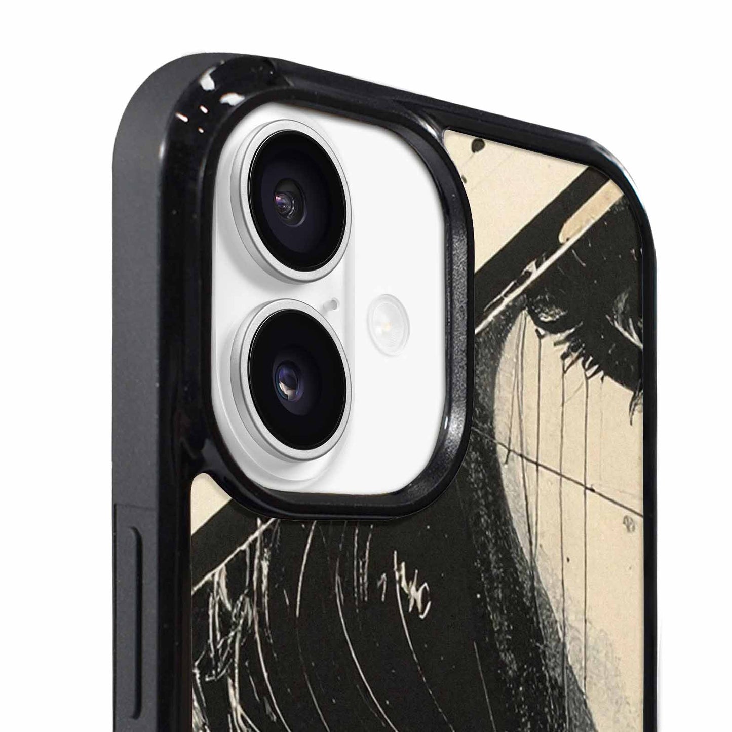 iPhone 17 Case — Black And White Solid Retro Vintage, Personalized Phone Case