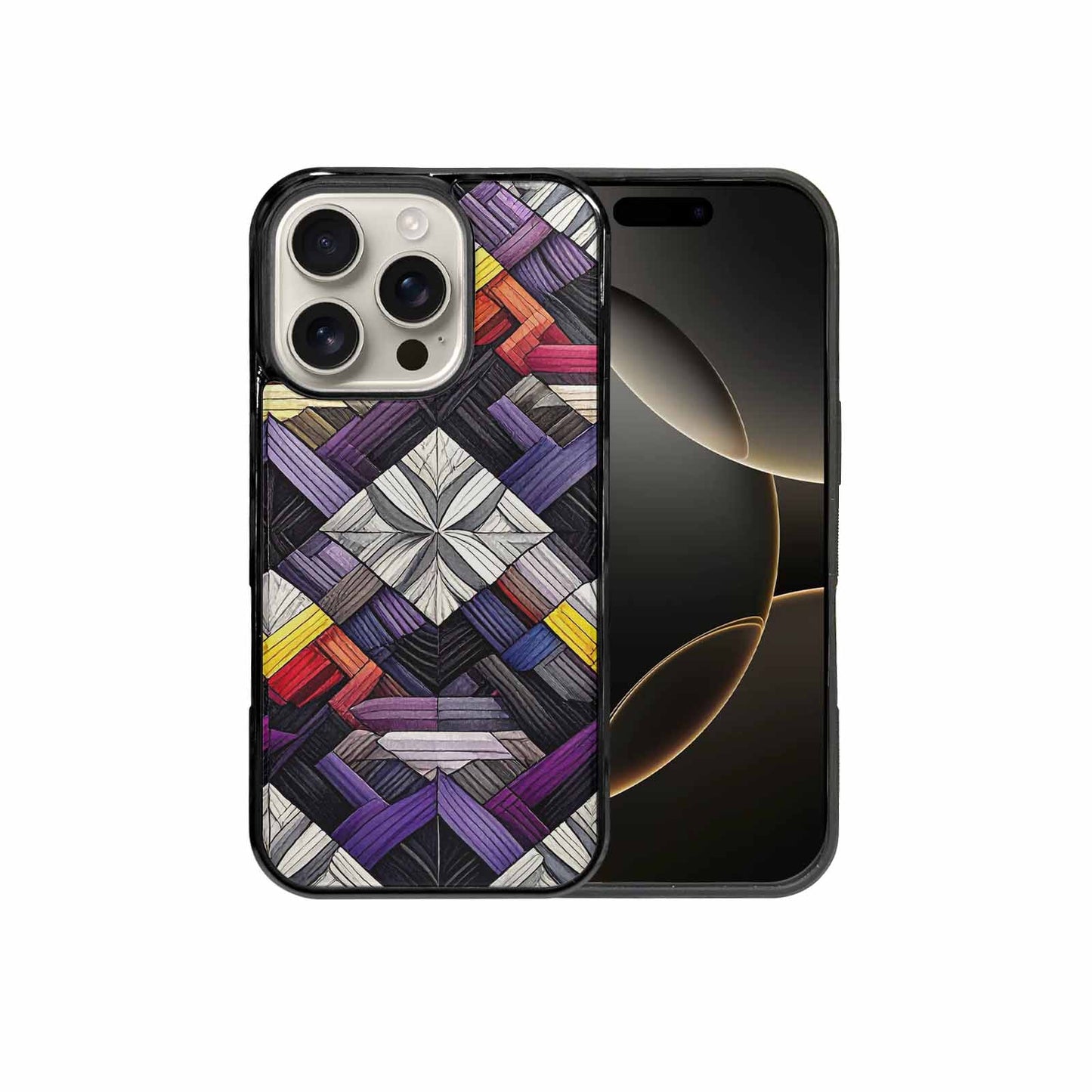 iPhone 16 Pro Case — Asexual Flag Color Theme Small Rainbow, Custom Art Phone Cover