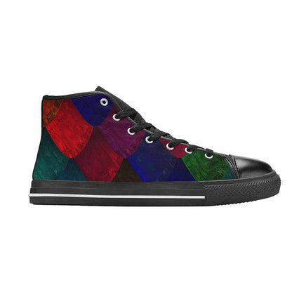MEN'S Dark Snake Print High Top Canvas Cottagecore Custom Sneakers
