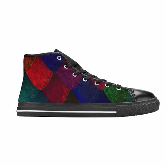 MEN'S Dark Snake Print High Top Canvas Cottagecore Custom Sneakers