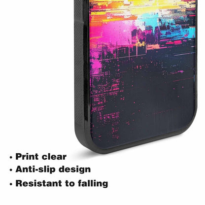 iPhone 15 Plus Case — Glitch Dark Art Seamless Pattern Vibrant, Custom Printed Phone Case